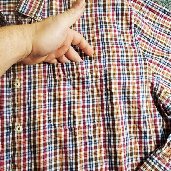 Peter Millar Shirt Mens XXL Blue Pink Check Plaid Cotton Long Sleeve Button Up - Picture 5 of 16